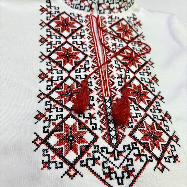 Дитяча вишиванка на хлопчика 122-128р інтерлок біла (020267) 020267 фото