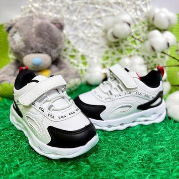 Кросівки дитячі для хлопчика 22р на липучці білі Fila (019362) 26 019362 фото