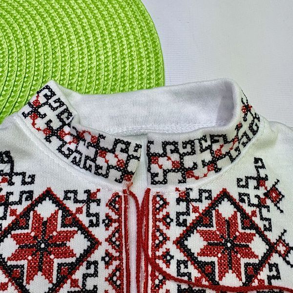 Дитяча вишиванка на хлопчика 98-104р інтерлок біла (020267) 020267 фото
